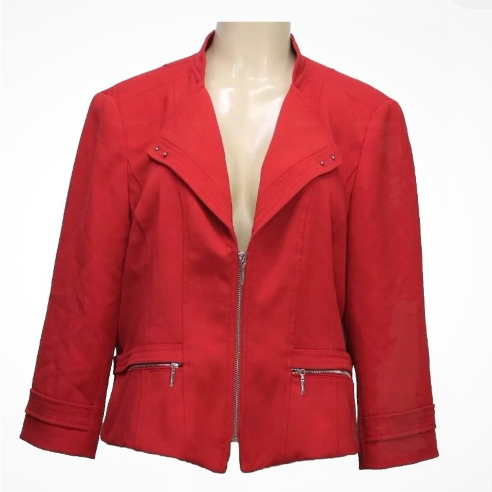 White House Black Market Red Jean Jacket